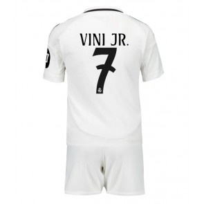 Real Madrid Vinicius Junior #7 Dětské Domácí dres komplet 2024-25 Krátký Rukáv (+ trenýrky)